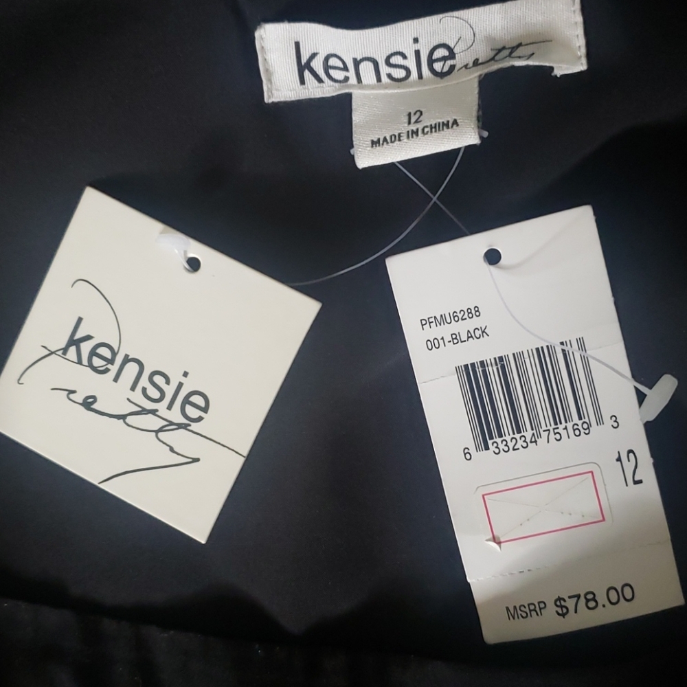 Kensie Black Mini Skirt With Mesh - Picture 8 of 10